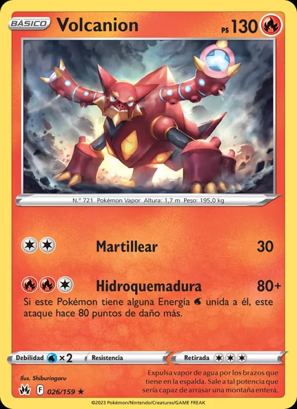 Volcanion card in Spanish