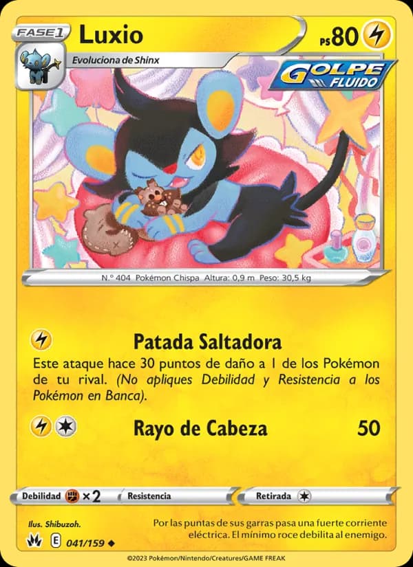 Luxio card in Spanish