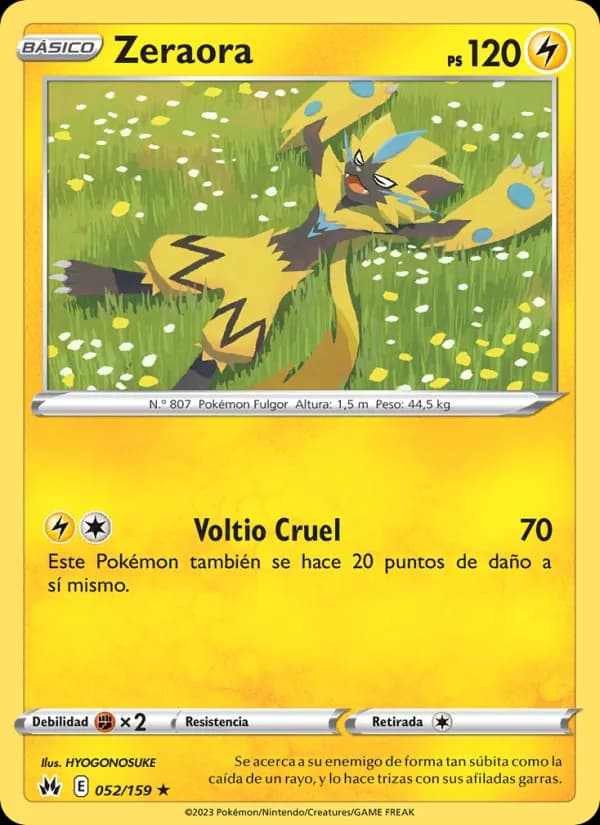Zeraora card in Spanish
