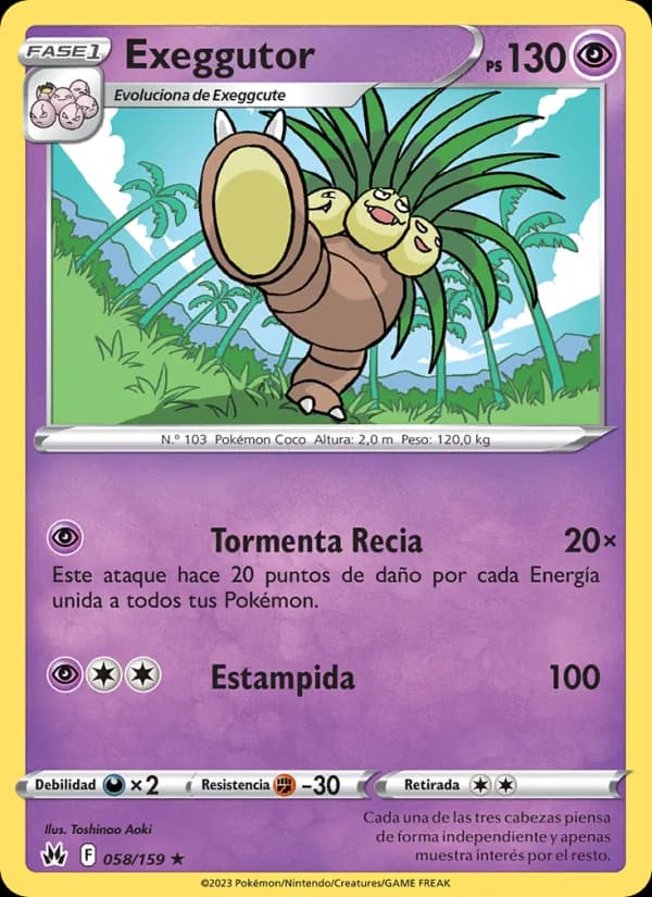 Exeggutor card in Spanish