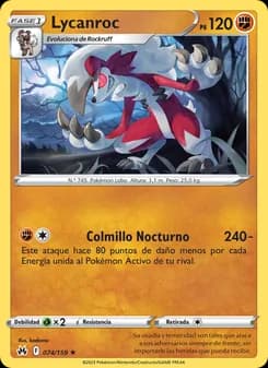 Lycanroc card in Spanish