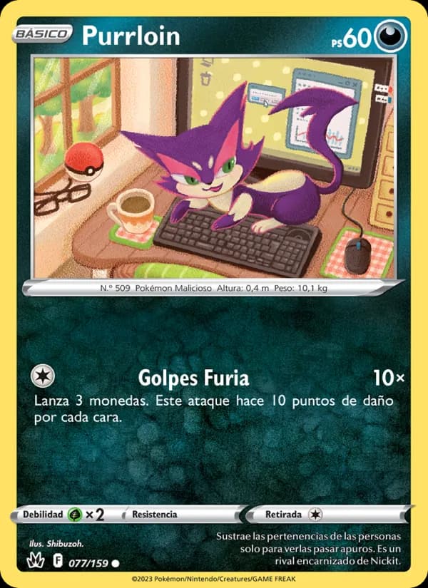 Purrloin card in Spanish