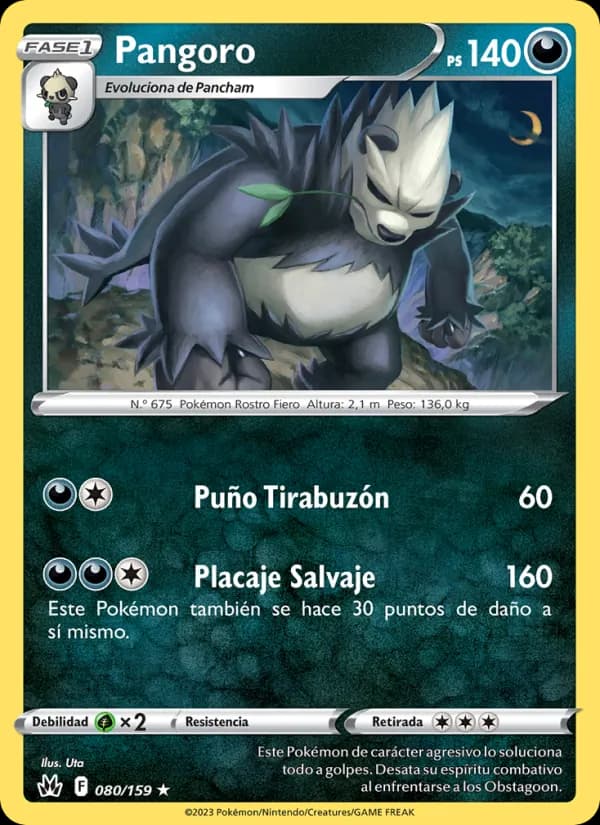 Pangoro card in Spanish