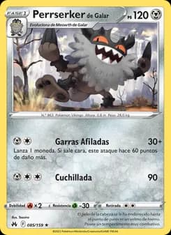Perrserker de Galar card in Spanish