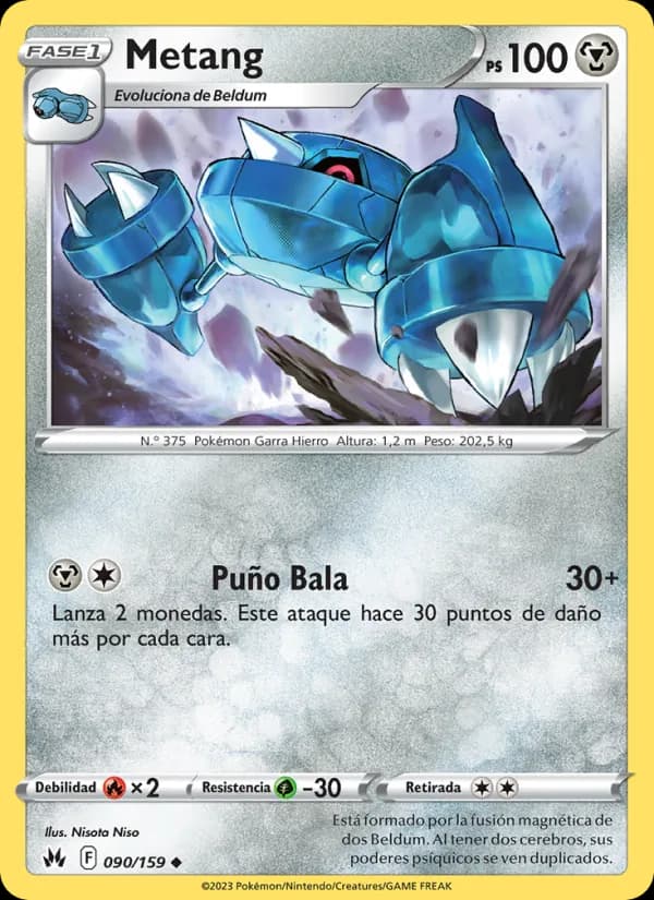 Metang card in Spanish
