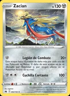 Zacian card in Spanish