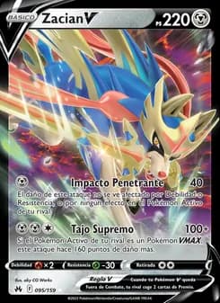 Zacian V card in Spanish