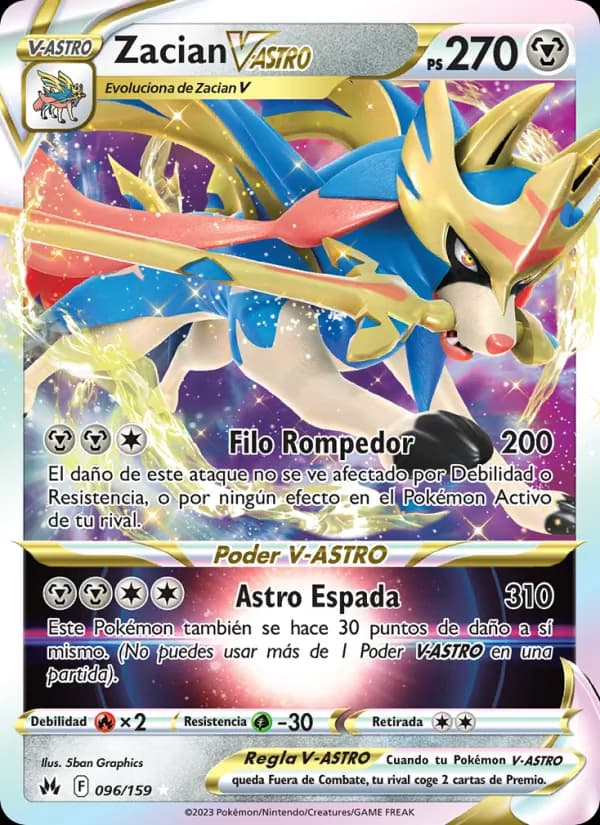 Zacian V-ASTRO card in Spanish