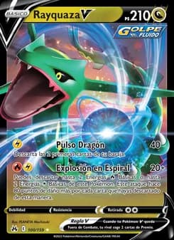 Rayquaza V card in Spanish