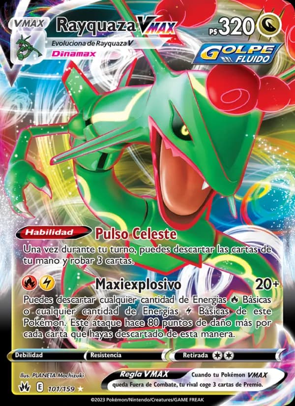 Rayquaza VMAX card in Spanish