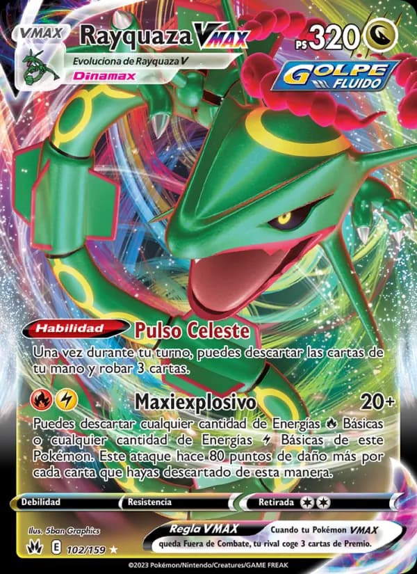 Rayquaza VMAX card in Spanish