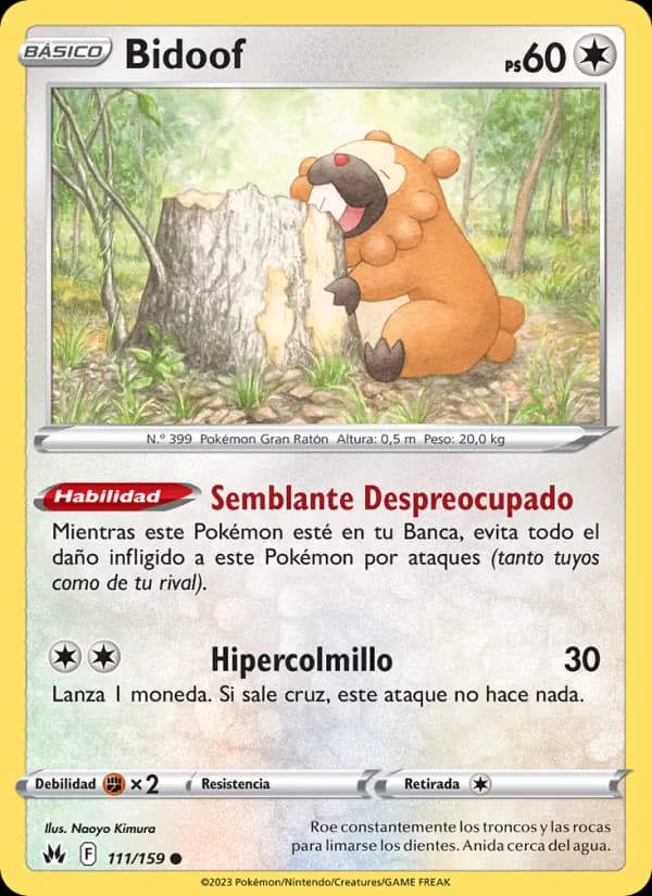 Bidoof card in Spanish