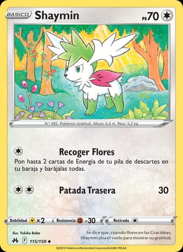 Shaymin card in Spanish