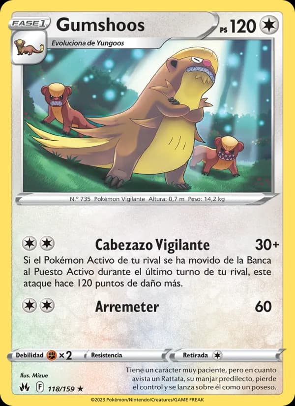 Gumshoos card in Spanish