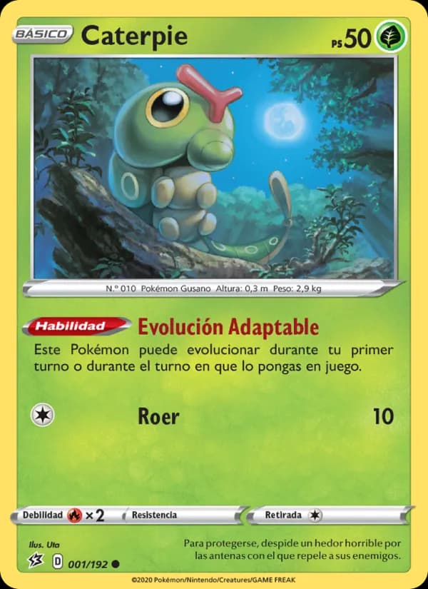 Caterpie card in Spanish