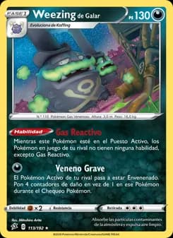 Weezing de Galar card in Spanish
