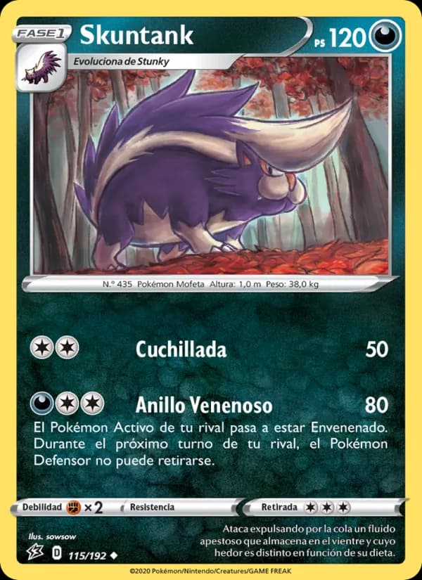 Skuntank card in Spanish