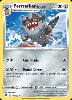 Perrserker de Galar card in Spanish