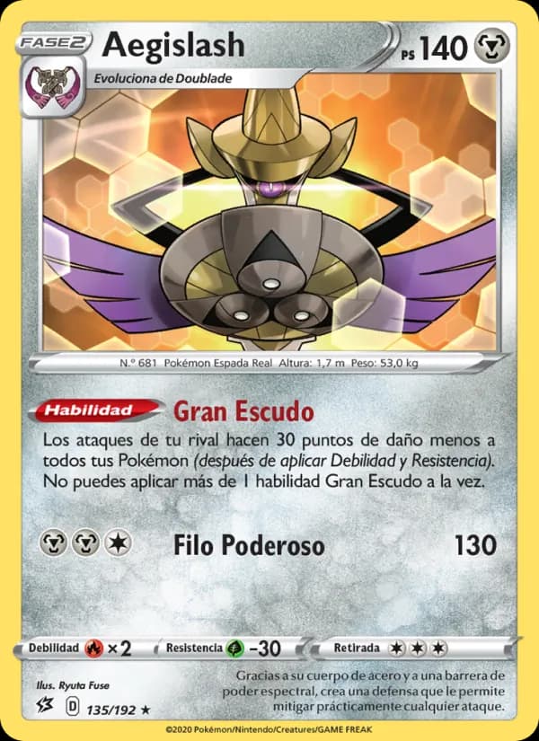 Aegislash card in Spanish