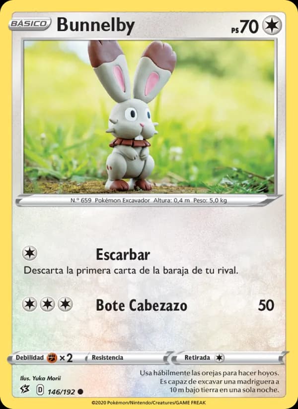 Bunnelby card in Spanish