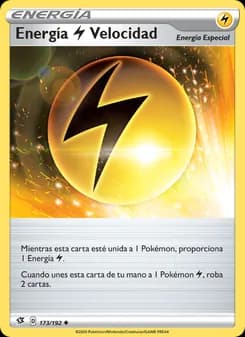 Energía Lightning Velocidad card in Spanish