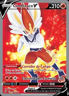 Cinderace V card in Spanish