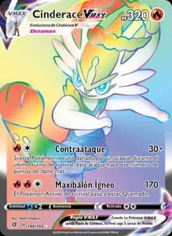 Cinderace VMAX card in Spanish