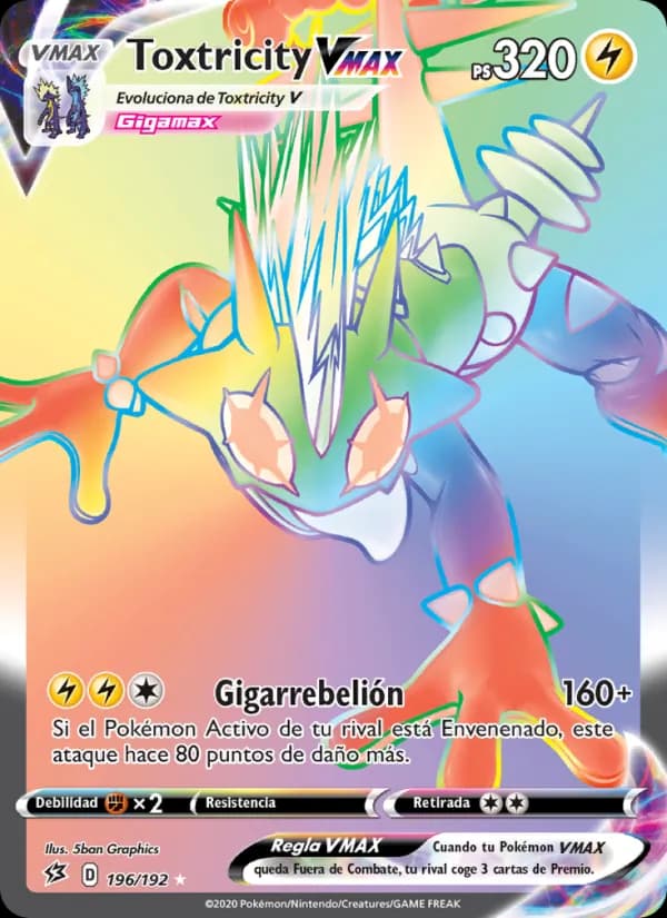 Toxtricity VMAX card in Spanish