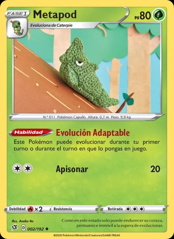 Metapod card in Spanish