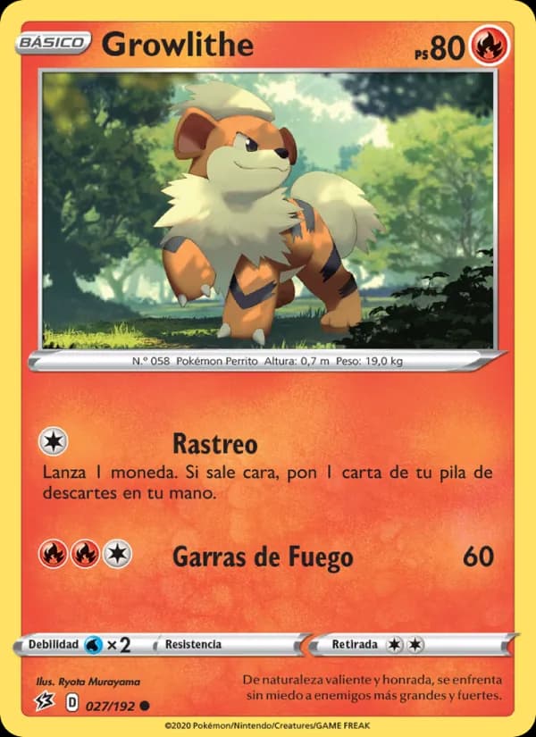 Growlithe card in Spanish