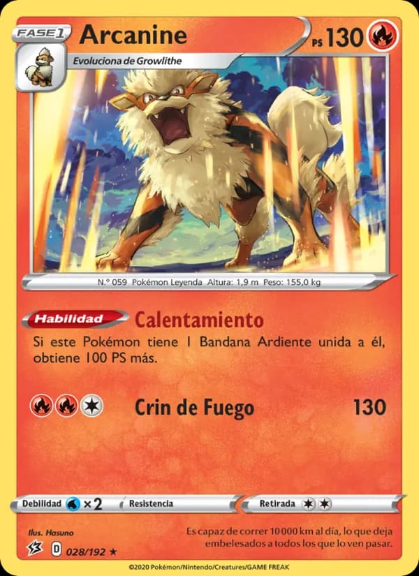 Arcanine card in Spanish