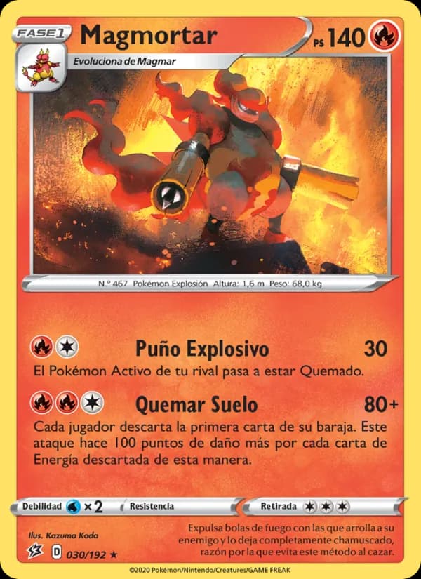Magmortar card in Spanish