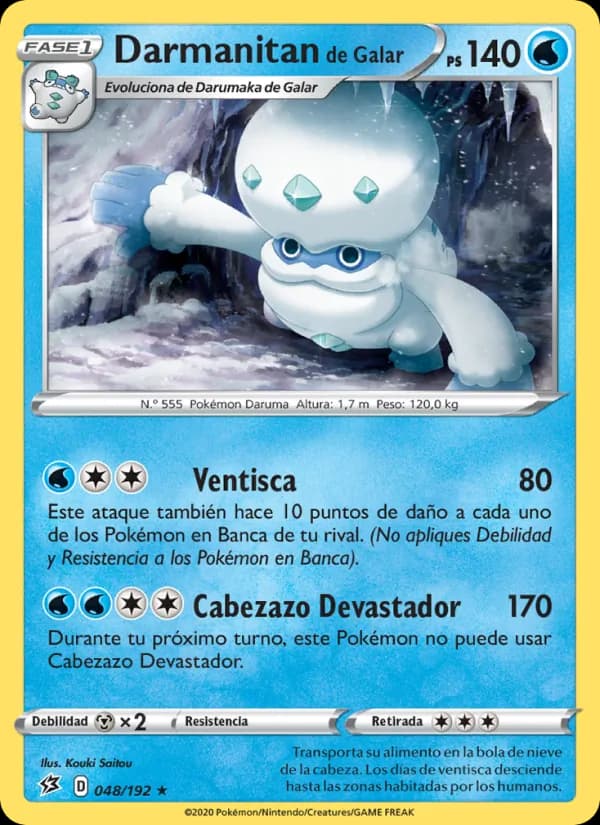 Darmanitan de Galar card in Spanish