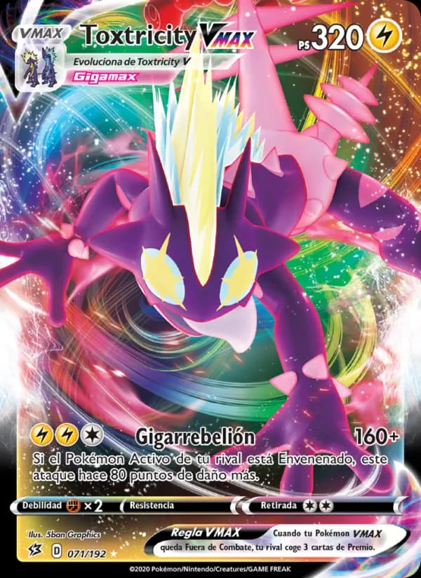 Toxtricity VMAX card in Spanish
