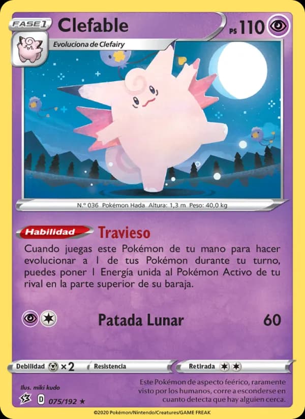 Clefable card in Spanish