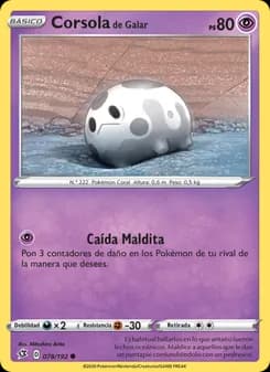Corsola de Galar card in Spanish