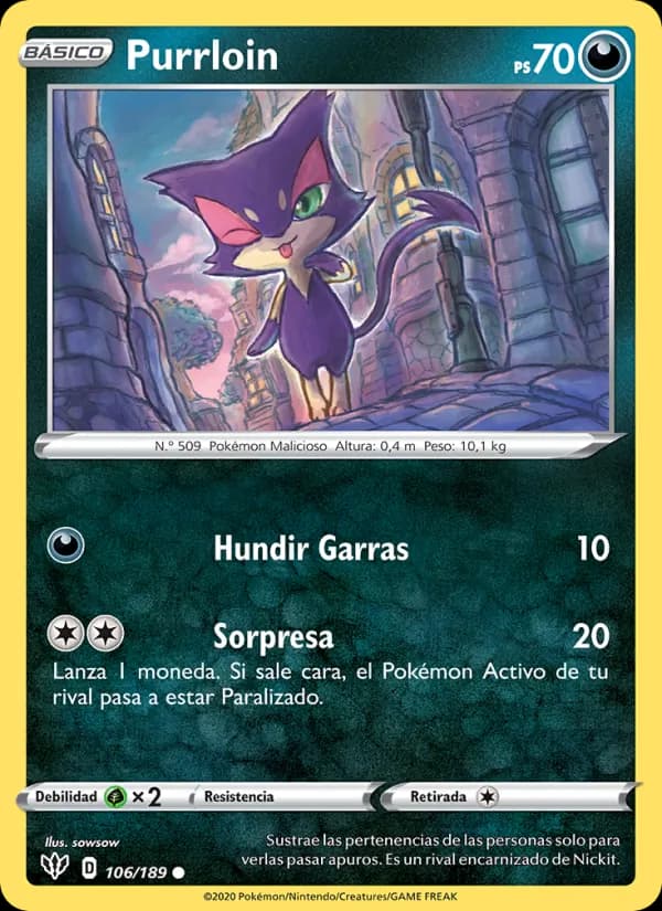 Purrloin card in Spanish
