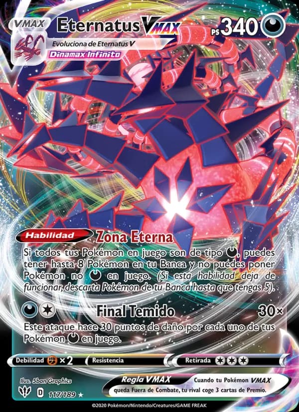 Eternatus VMAX card in Spanish
