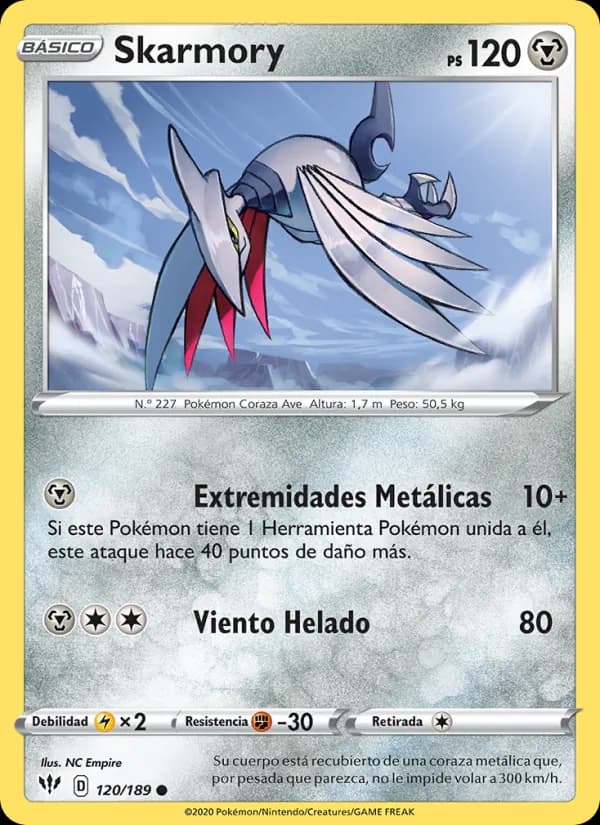 Skarmory card in Spanish