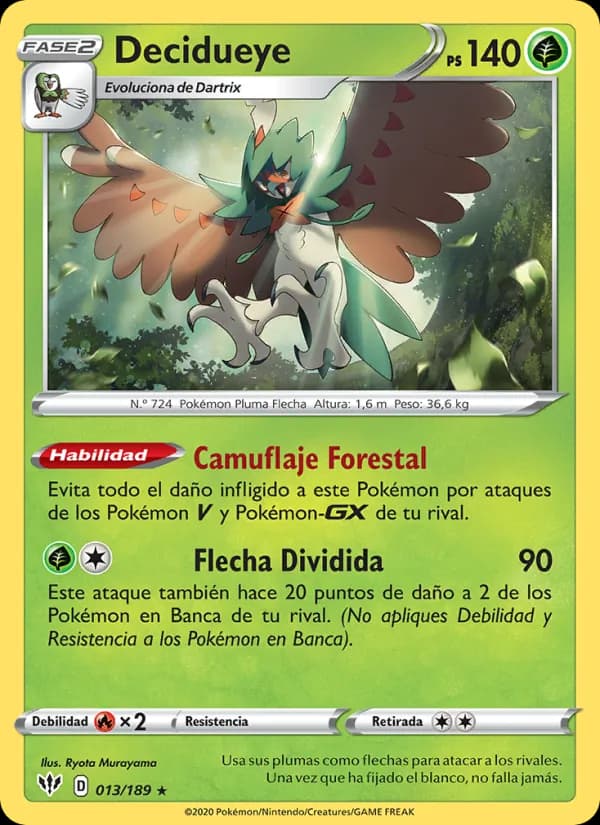 Decidueye card in Spanish