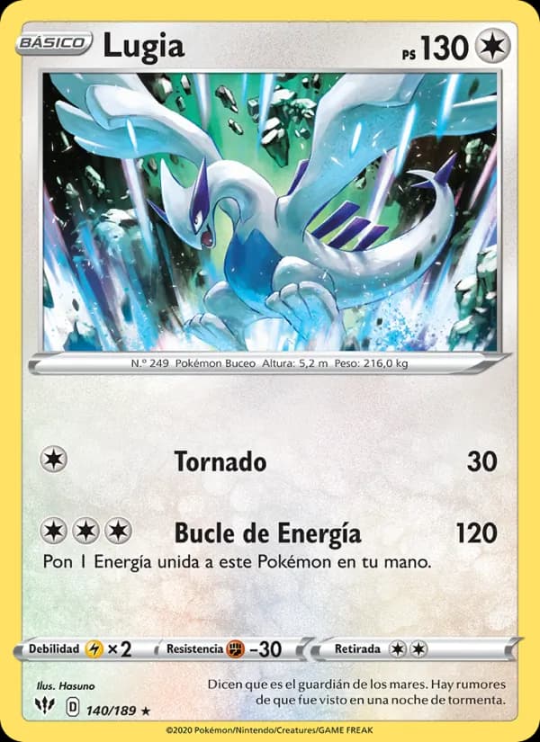 Lugia card in Spanish