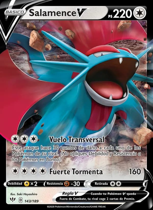 Salamence V card in Spanish