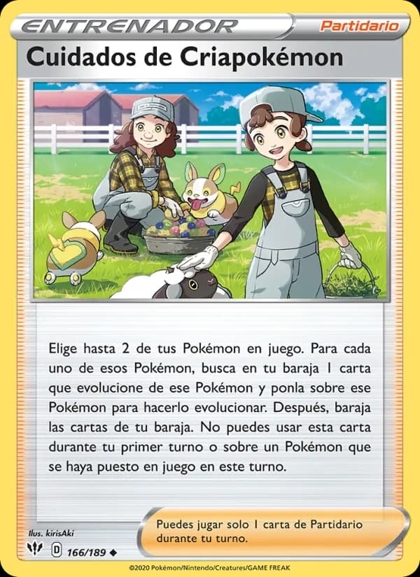Cuidados de Criapokémon card in Spanish