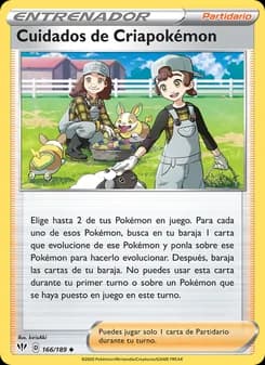 Cuidados de Criapokémon card in Spanish