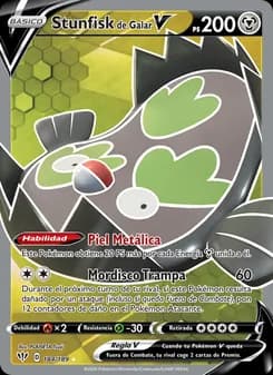 Stunfisk V de Galar card in Spanish