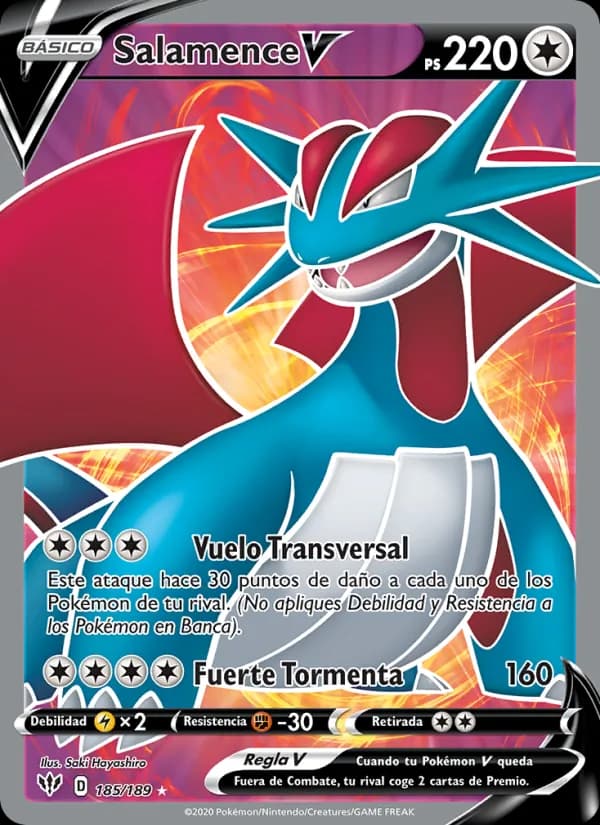 Salamence V card in Spanish