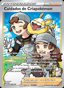 Cuidados de Criapokémon card in Spanish
