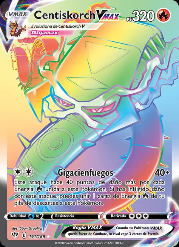 Centiskorch VMAX card in Spanish