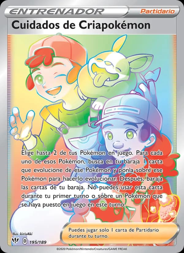 Cuidados de Criapokémon card in Spanish