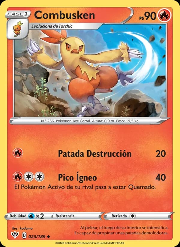Combusken card in Spanish